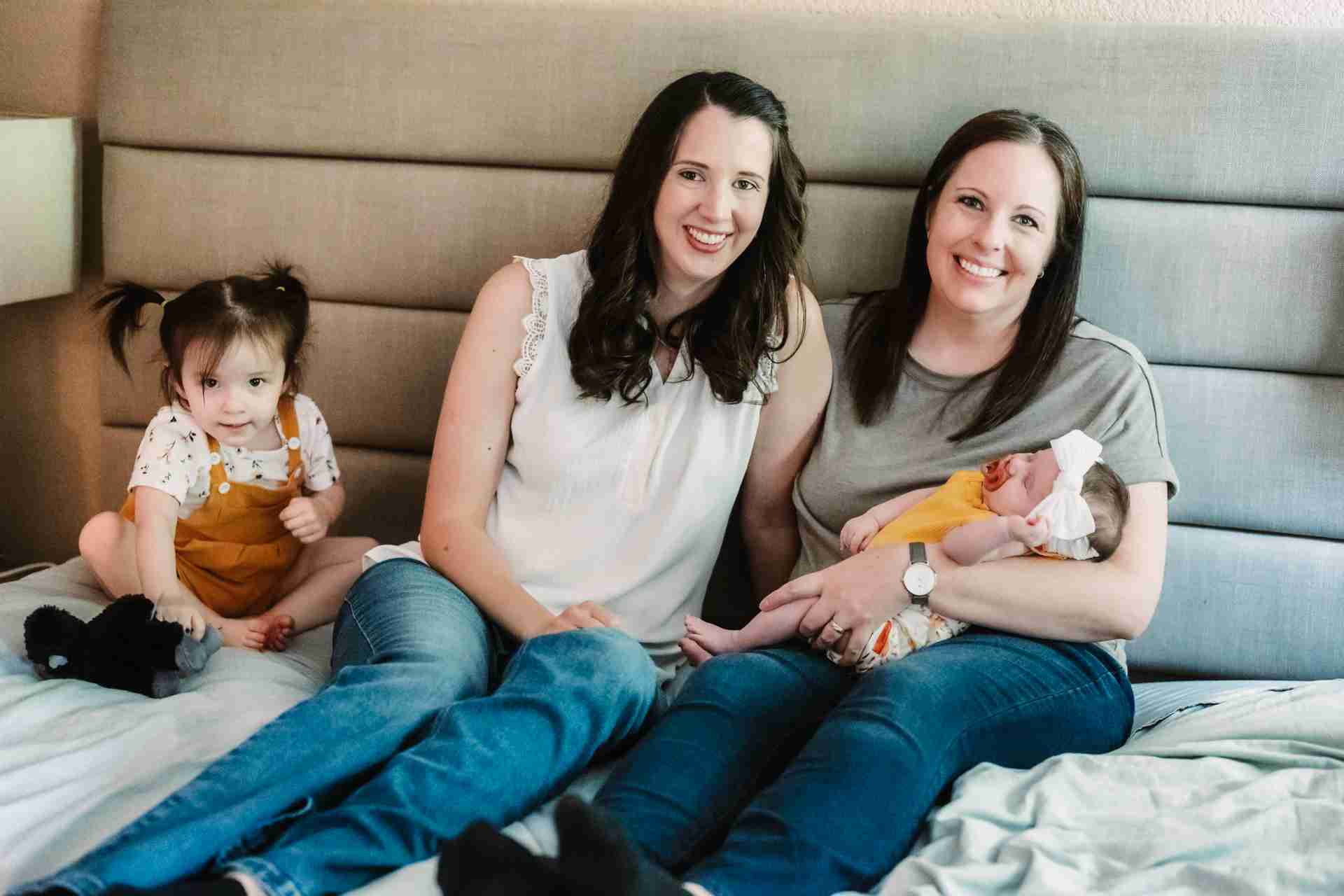 Family with toddler and newborn